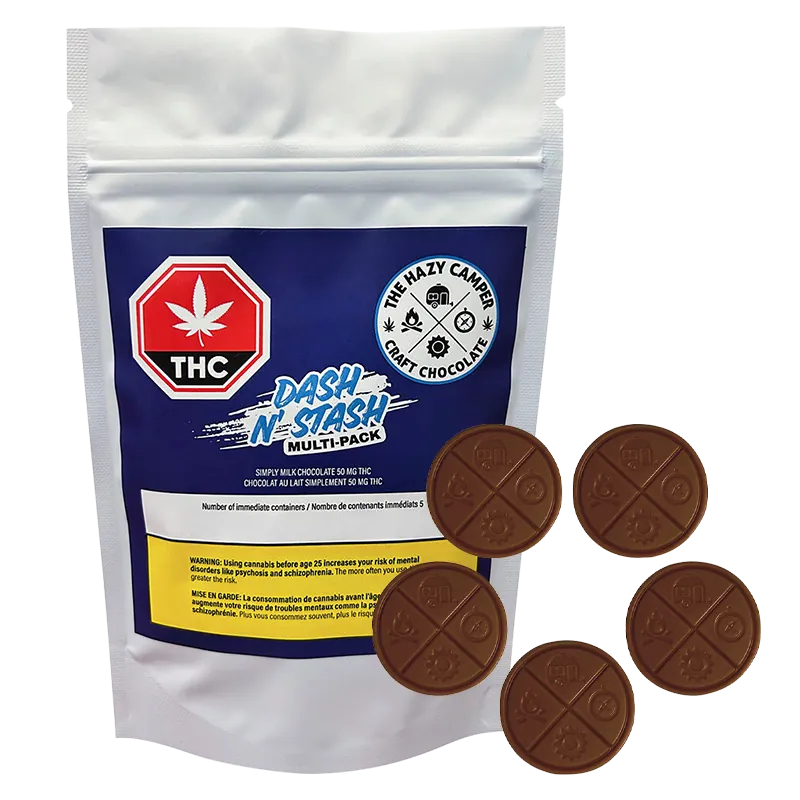 The Hazy Camper 5 Pack Simply Milk Chocolate Edibles