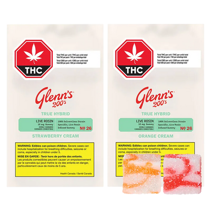 Glenn's 20 Pack No.26 200's True Rosin Strawberry Cream Gummies Edibles