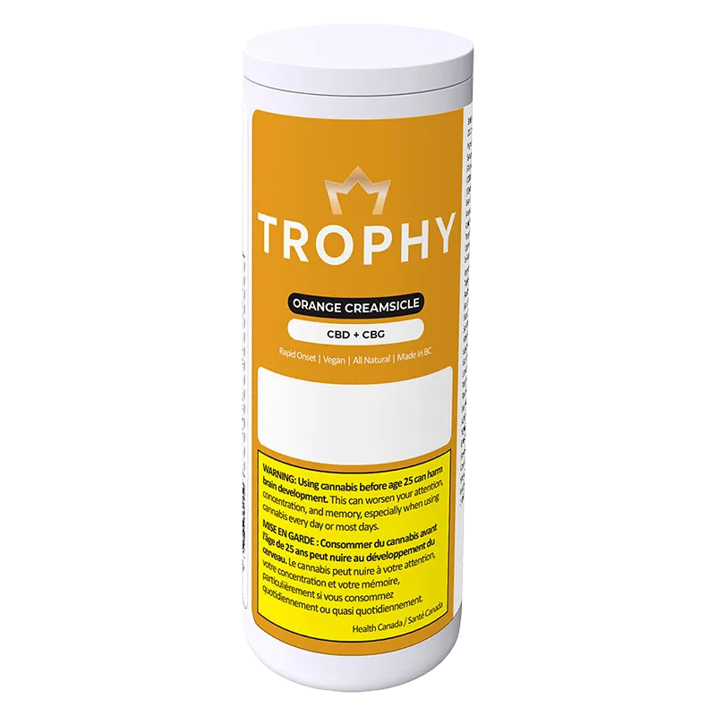 Trophy 20 Pack Orange Creamsicle CBD:CBG Gummies Edibles