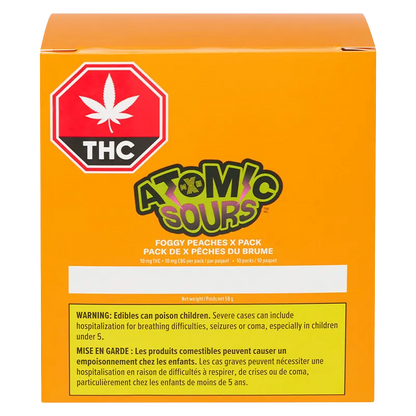 XMG Atomic Sours 10 Pack Foggy Peaches Gummies Edibles