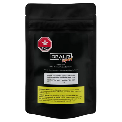 Dealr Infused 10 Pack Cherry Cola Hash Rosin Gummies Edibles