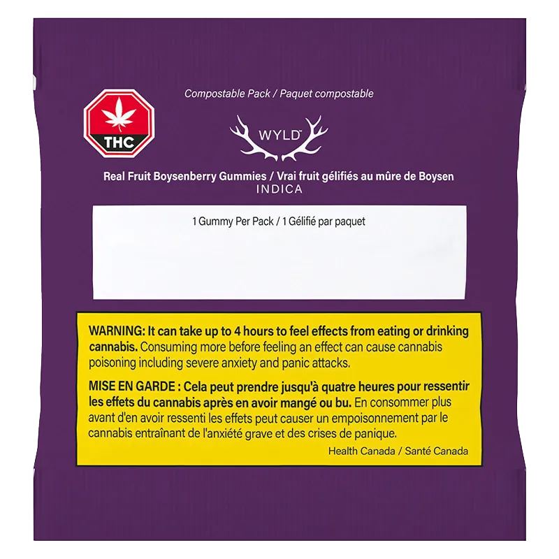 Wyld 1 Pack Real Fruit Boysenberry 2:1:1 CBD:THC:CBN Gummy Edibles