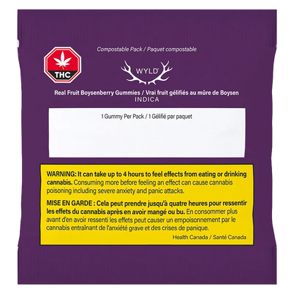 Wyld 1 Pack Real Fruit Boysenberry 2:1:1 CBD:THC:CBN Gummy Edibles