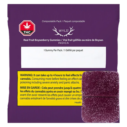 Wyld 1 Pack Real Fruit Boysenberry 2:1:1 CBD:THC:CBN Gummy Edibles