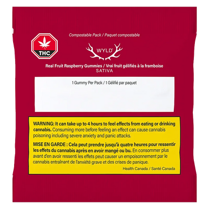 Wyld 4 g Raspberry Sativa THC Gummies Edibles