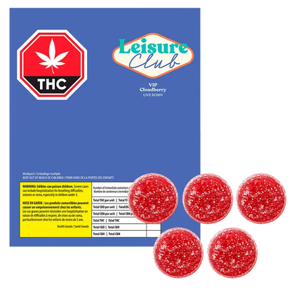 Leisure Club 10 pack Cloudberry Live Rosin VIP Gummies Edibles