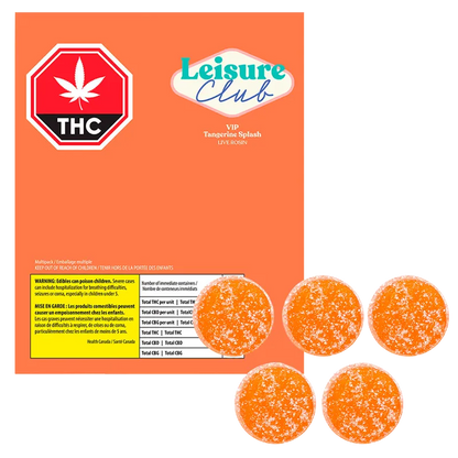 Leisure Club 10 pack Tangerine Splash Live Rosin Gummies Edibles