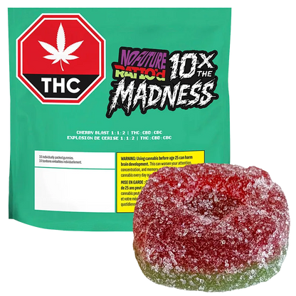 No Future 10 pack 10X the Madness Ratio'd Cherry Blast 1:1:2 THC/CBD/CBC Gummies Edibles