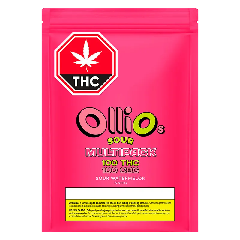 Olli O's 10 pack Multipack Sour Watermelon Gummies Edibles