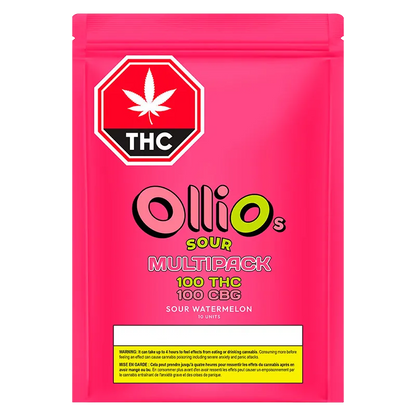 Olli O's 10 pack Multipack Sour Watermelon Gummies Edibles