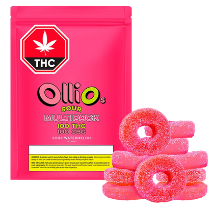 Olli O's 10 pack Multipack Sour Watermelon Gummies Edibles