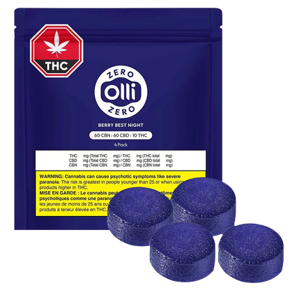 Olli Zero 4 pack Berry Best Night CBN:CBD:THC Gummies Edibles