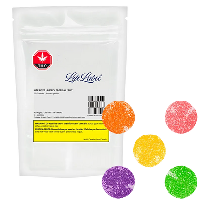 Lite Label Lite Bites 20 pack Breezy Tropical Fruit Gummies Edibles