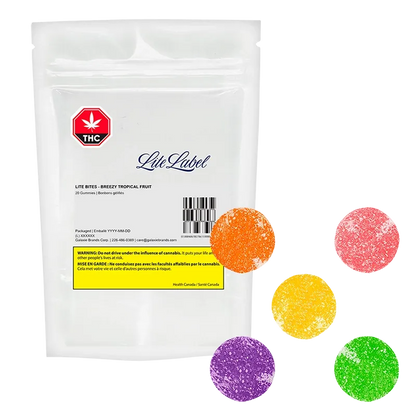 Lite Label Lite Bites 20 pack Breezy Tropical Fruit Gummies Edibles