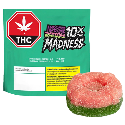 No Future 10 pack 10X the Madness Ratio'd Watermelon Escape 1:3 THC/CBD Gummies Edibles