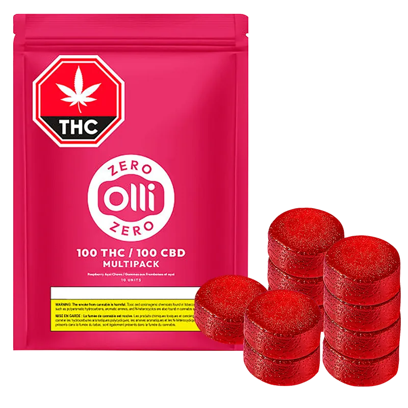 Olli Zero 10 pack Multipack Raspberry Acai Gummies Edibles