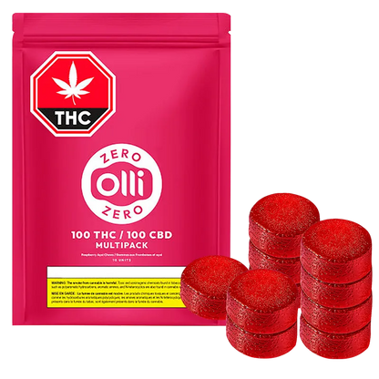 Olli Zero 10 pack Multipack Raspberry Acai Gummies Edibles