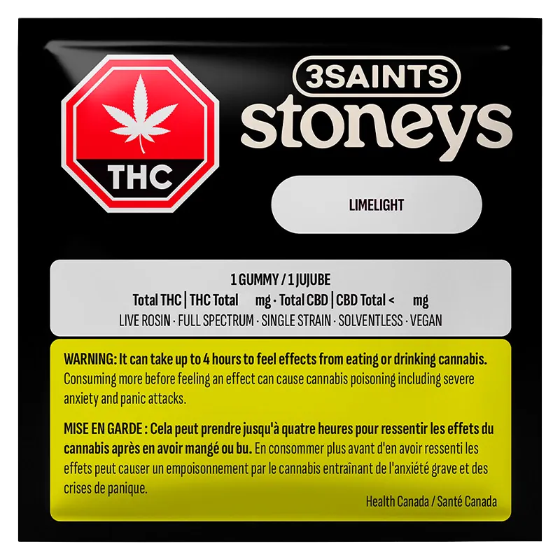 3Saints Stoneys 1 pack Limelight Rosin Gummies Edibles