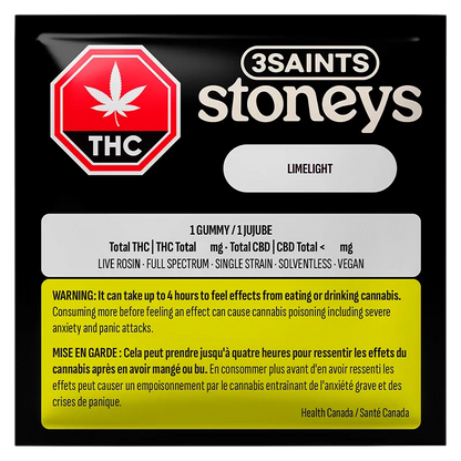 3Saints Stoneys 1 pack Limelight Rosin Gummies Edibles