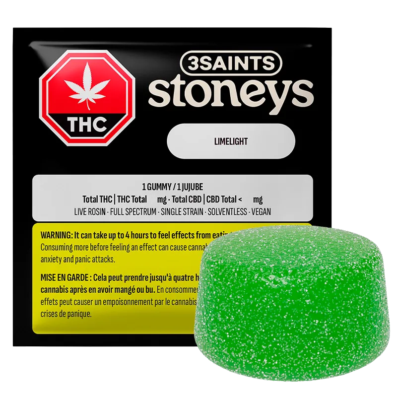 3Saints Stoneys 1 pack Limelight Rosin Gummies Edibles