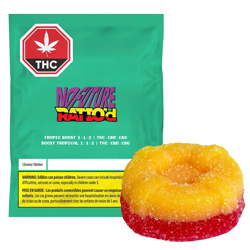 No Future 1 pack Ratio'd Tropic Boost 1:1:2 THC/CBD/CBG Gummies Edibles