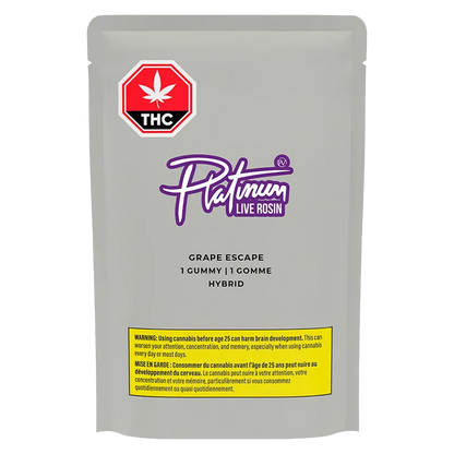 Platinum 1 pack Grape Escape Live Rosin Gummies Edibles
