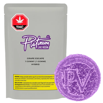 Platinum 1 pack Grape Escape Live Rosin Gummies Edibles