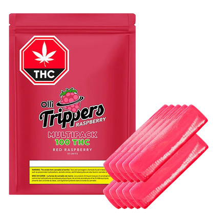 Trippers 10 Pack Multi Raspberry Taffy Gummies Edibles