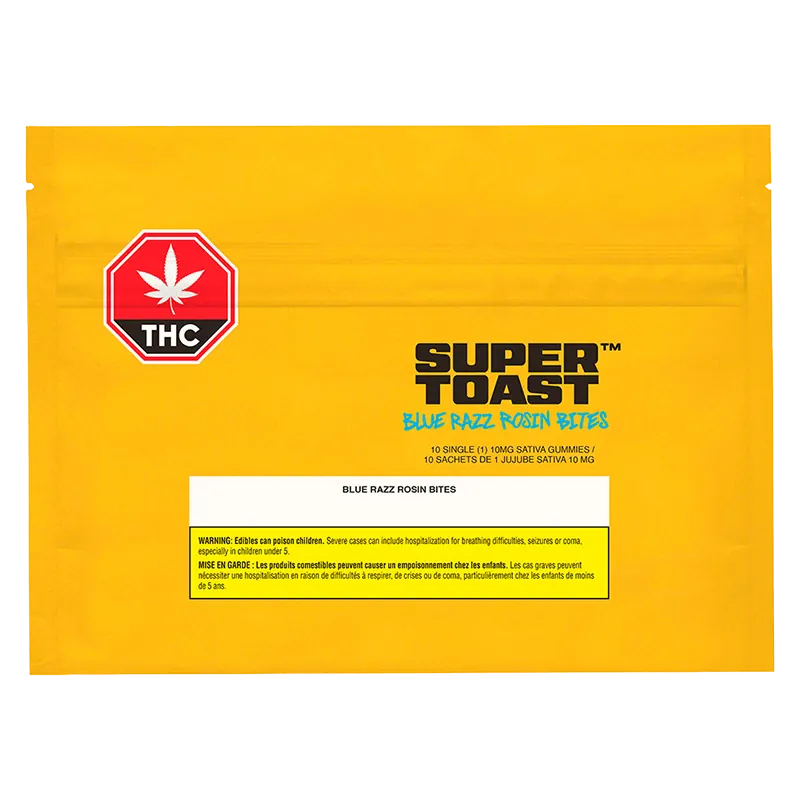 Super Toast 10 Pack Blue Razz Rosin Bites Edibles