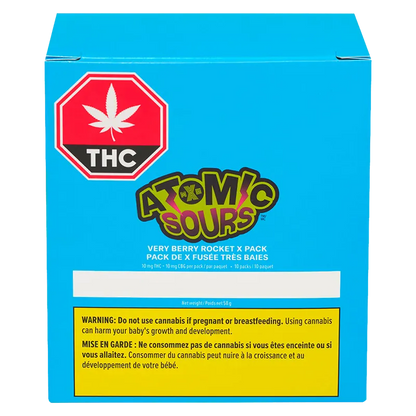 XMG Atomic Sours 10 Pack Very Berry Rocket Gummies Edibles