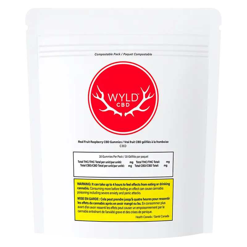 Wyld 30 Pack Real Fruit Raspberry CBD Gummies Edibles