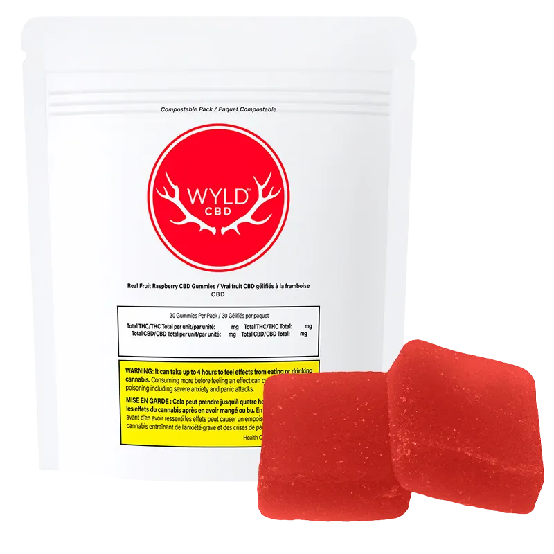 Wyld 30 Pack Real Fruit Raspberry CBD Gummies Edibles