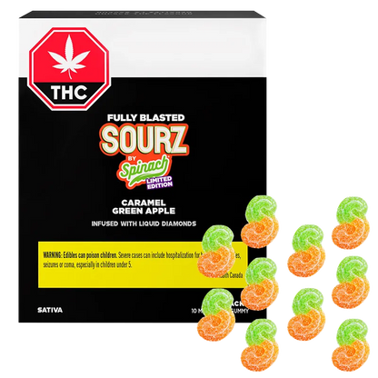 Spinach 10 Pack Fully Blasted Caramel Green Apple Gummies Edibles