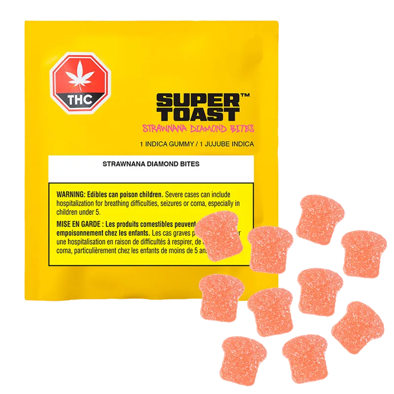 Super Toast 10 Pack Strawnana Diamond Bites Gummies Edibles