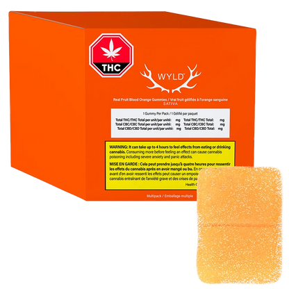 Wyld 10 Pack Real Fruit Blood Orange 1:1 THC:CBC Gummies Edibles
