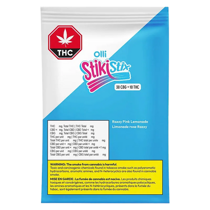 StikiStix 10 Pack Sour Razzy Pink Lemonade Gummies Edibles