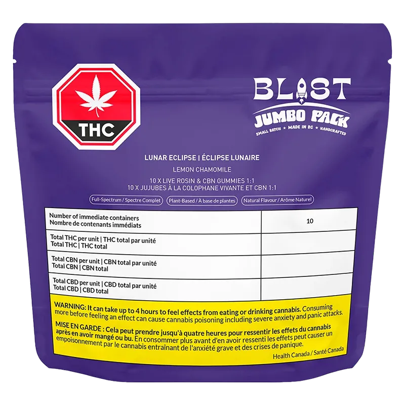 Blast 10 Pack Jumbo Pack - Lunar Eclipse Live Rosin Gummies Edibles