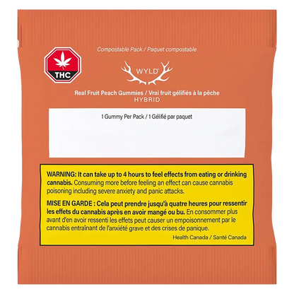 Edibles 1 Pack Real Fruit Peach Gummy Wyld
