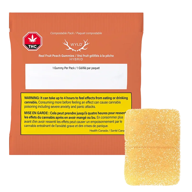 Edibles 1 Pack Real Fruit Peach Gummy Wyld