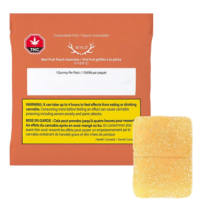 Edibles 1 Pack Real Fruit Peach Gummy Wyld
