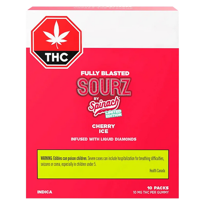 SOURZ by Spinach 10 Pack Fully Blasted Cherry Ice Gummies Edibles