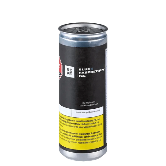 A close-up of the Blue Raspberry Ice packaging with bold text and a gradient blue background.