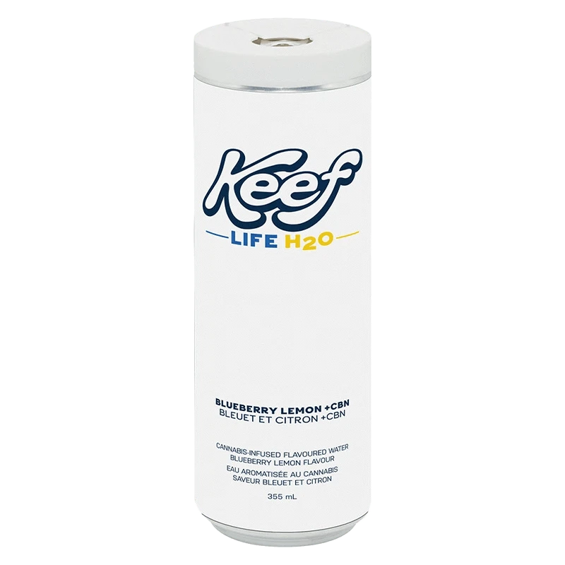 Front view of the Blueberry Lemon CBN bottle, featuring a sleek label design with a blue and yellow color scheme.