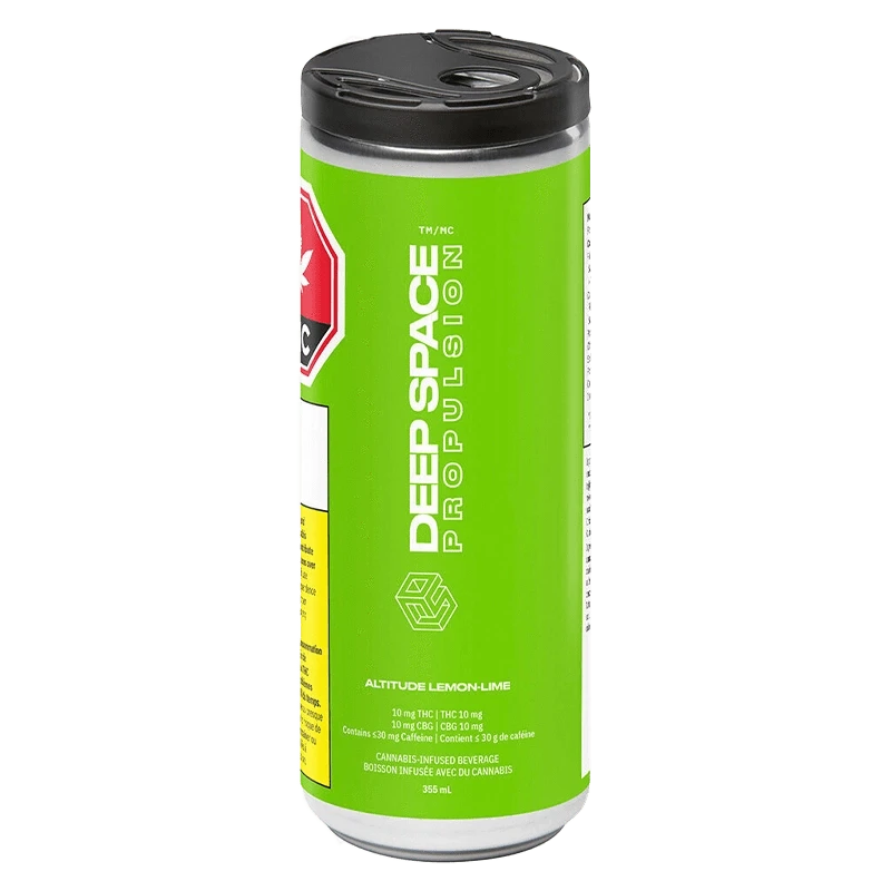 Front view of the Altitude Lemon-Lime THC+CBG container, with bold graphics and text on a white background.