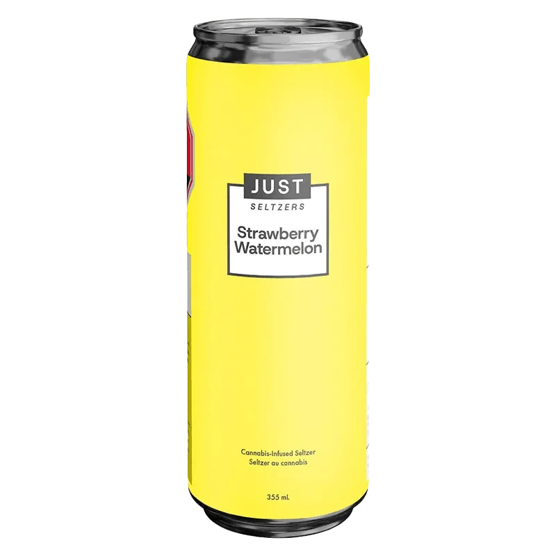 Front view of the Strawberry Watermelon product container, displaying a minimalist, vertical design with branded text.