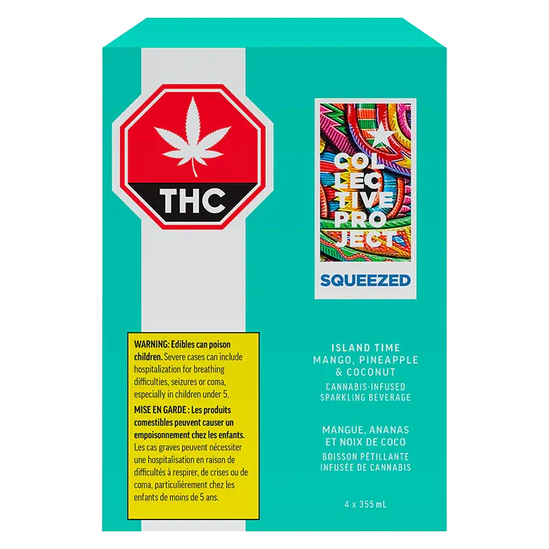 Collective Project 1420 ml Island Time Mango Pineapple & Coconut Sparkling Juice 4 Pack Beverages