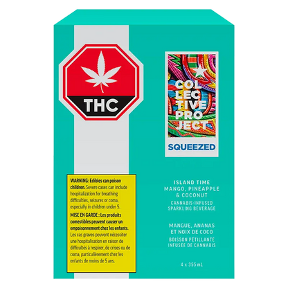 Collective Project 1420 ml Island Time Mango Pineapple & Coconut Sparkling Juice 4 Pack Beverages