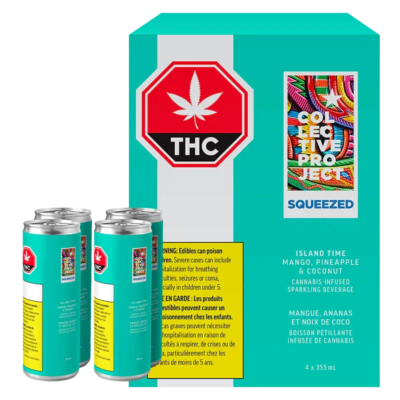 Collective Project 1420 ml Island Time Mango Pineapple & Coconut Sparkling Juice 4 Pack Beverages