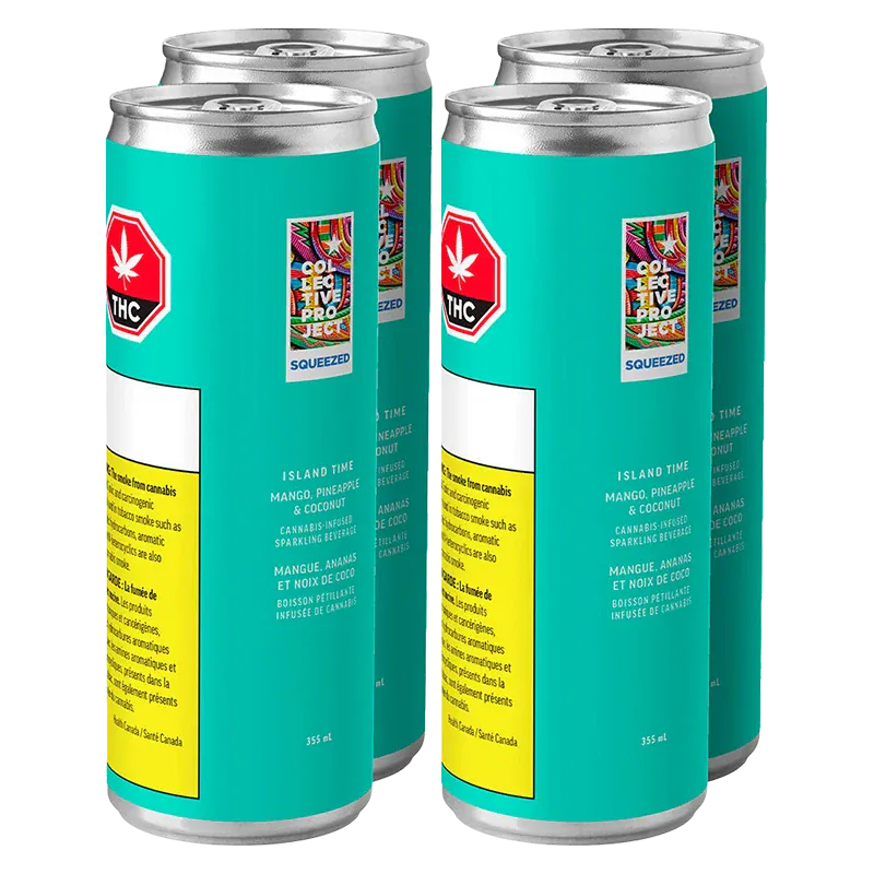 Collective Project 1420 ml Island Time Mango Pineapple & Coconut Sparkling Juice 4 Pack Beverages