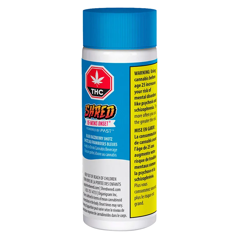 Shred 65 ml Blue Razzberry Shotz Beverages